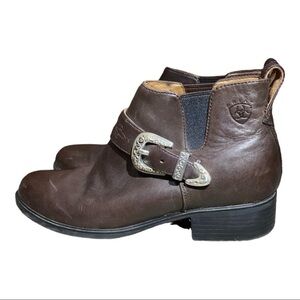 Ariat Chelsea Boot Western Style Leather Ankle Bootie With Buckle Size 6.5B